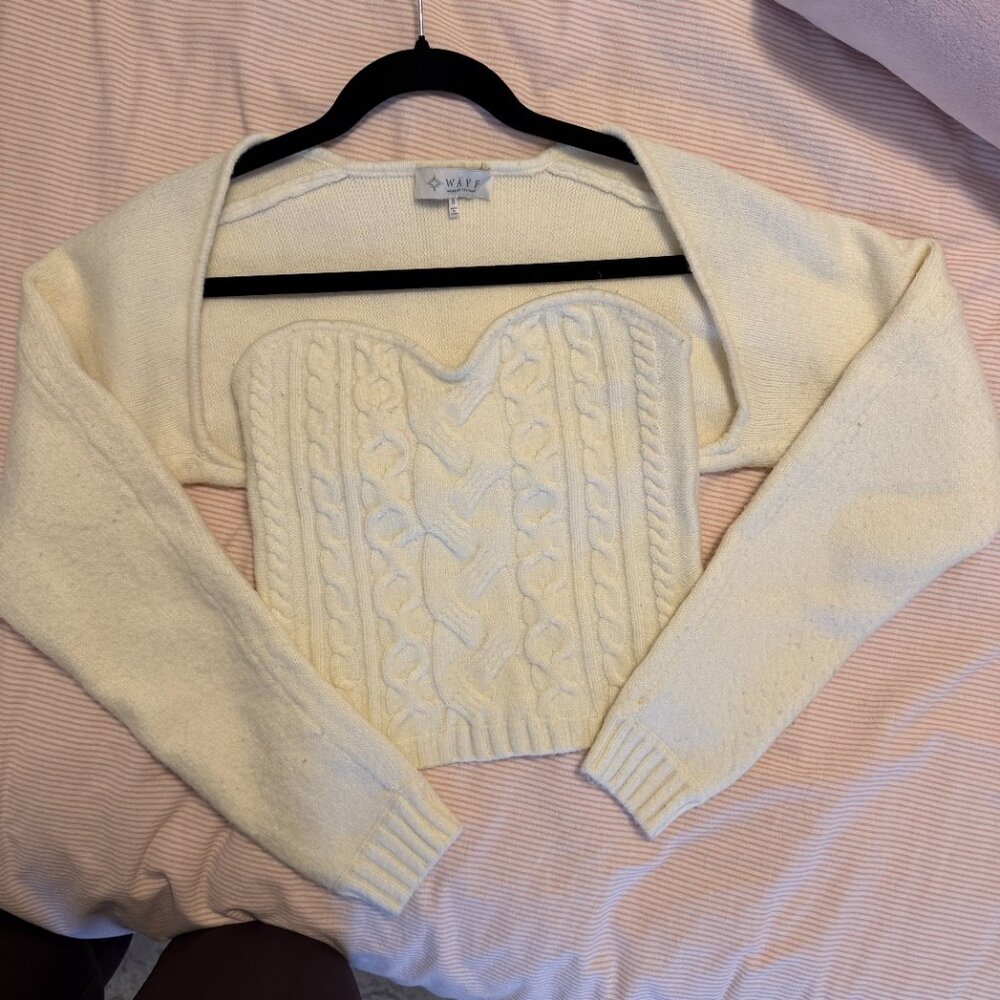 WAYF Cable Knit Two-Piece Set – Cream - Picture 3 of 5
